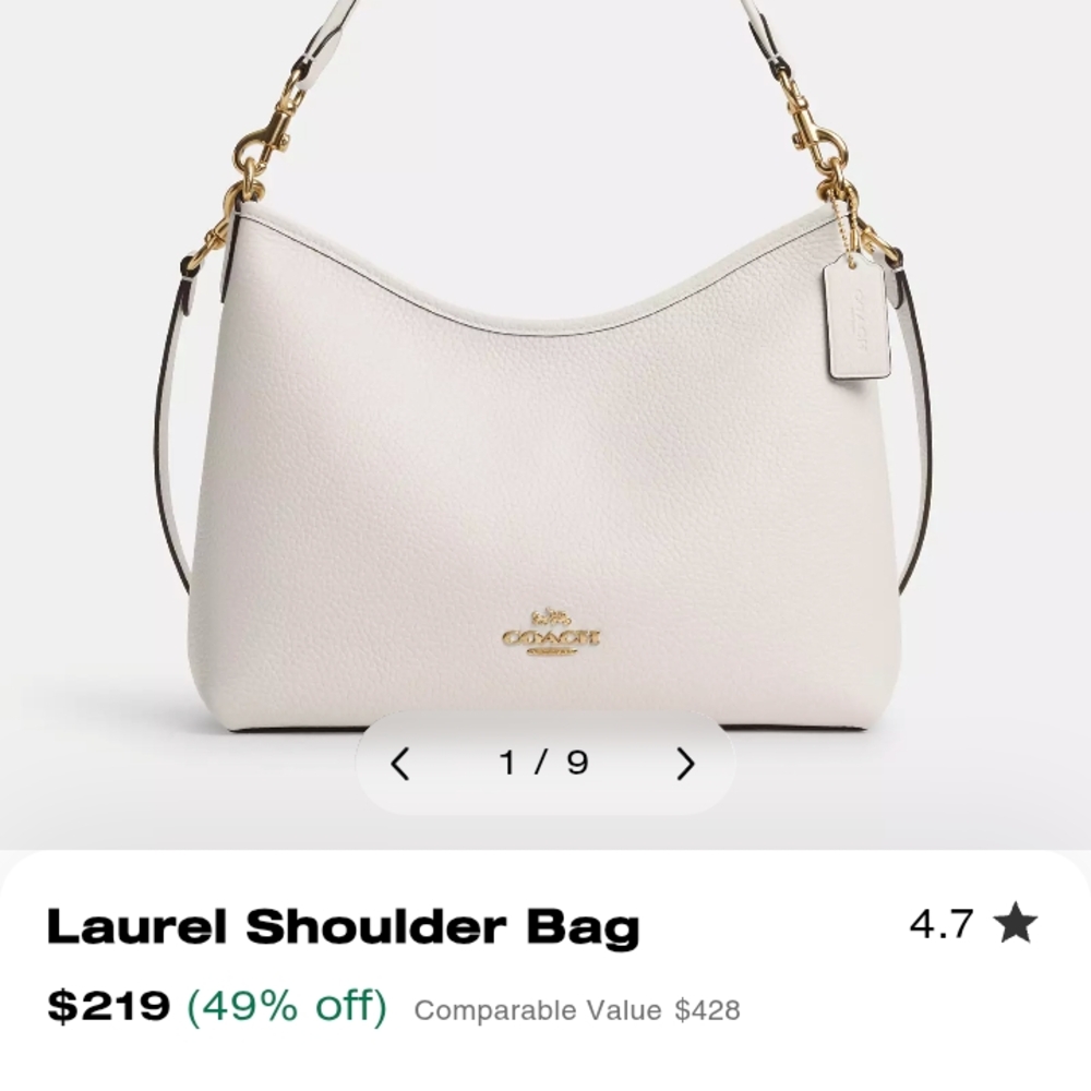 Coach Laurel Shoulder Bag - Cream